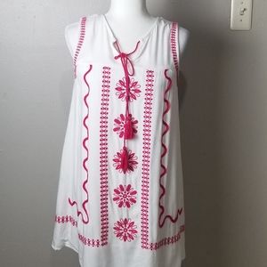 Miami sleeveless embroidered mini dress si…